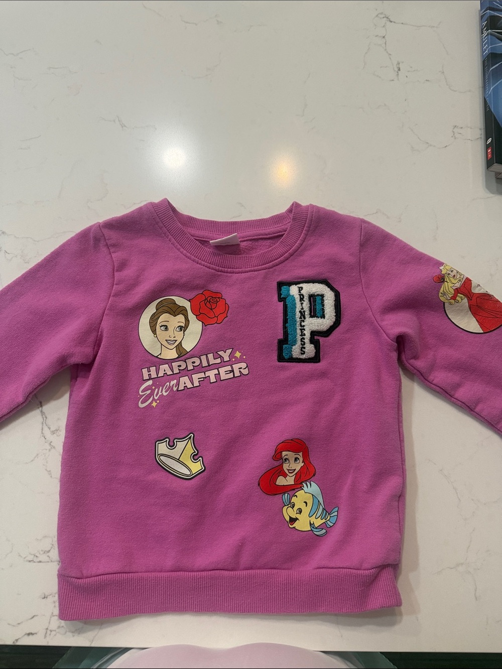 Disney Pink Princess Patch Crew Neck Sweatshirt